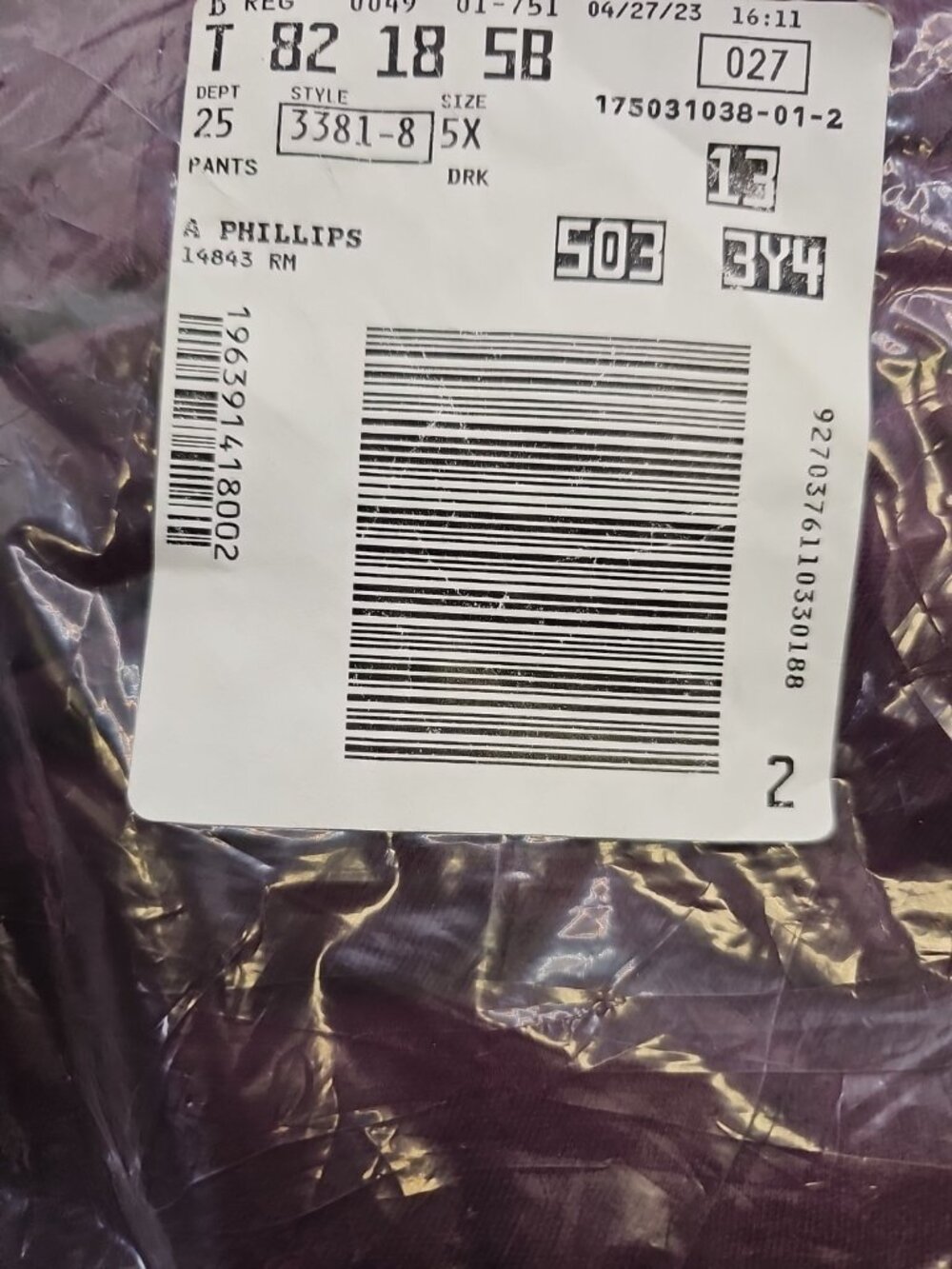 Pants Size 5x 38/40 Woman Within Purple New In Package Knit 7 Day